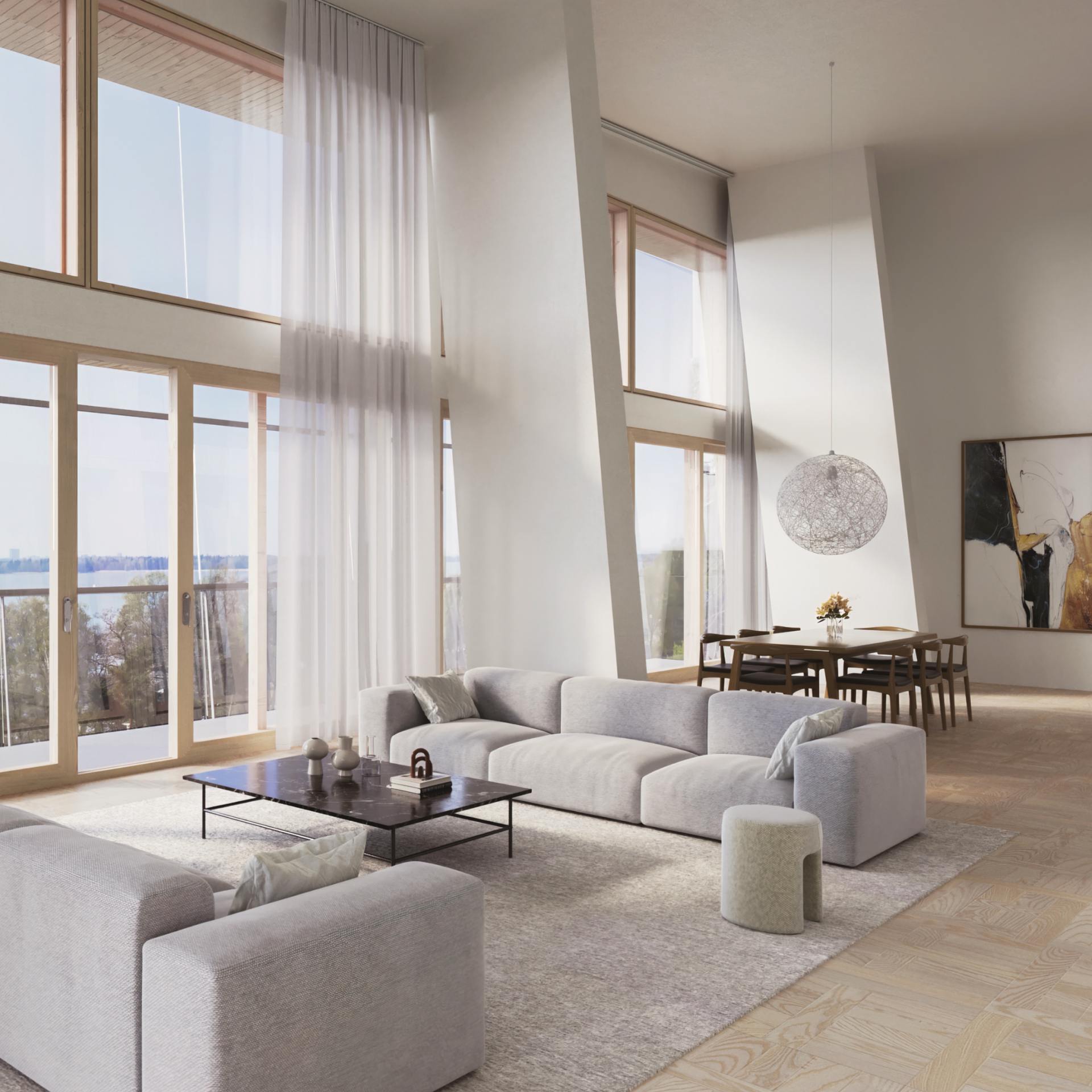 Harkittu vaalea sisustus