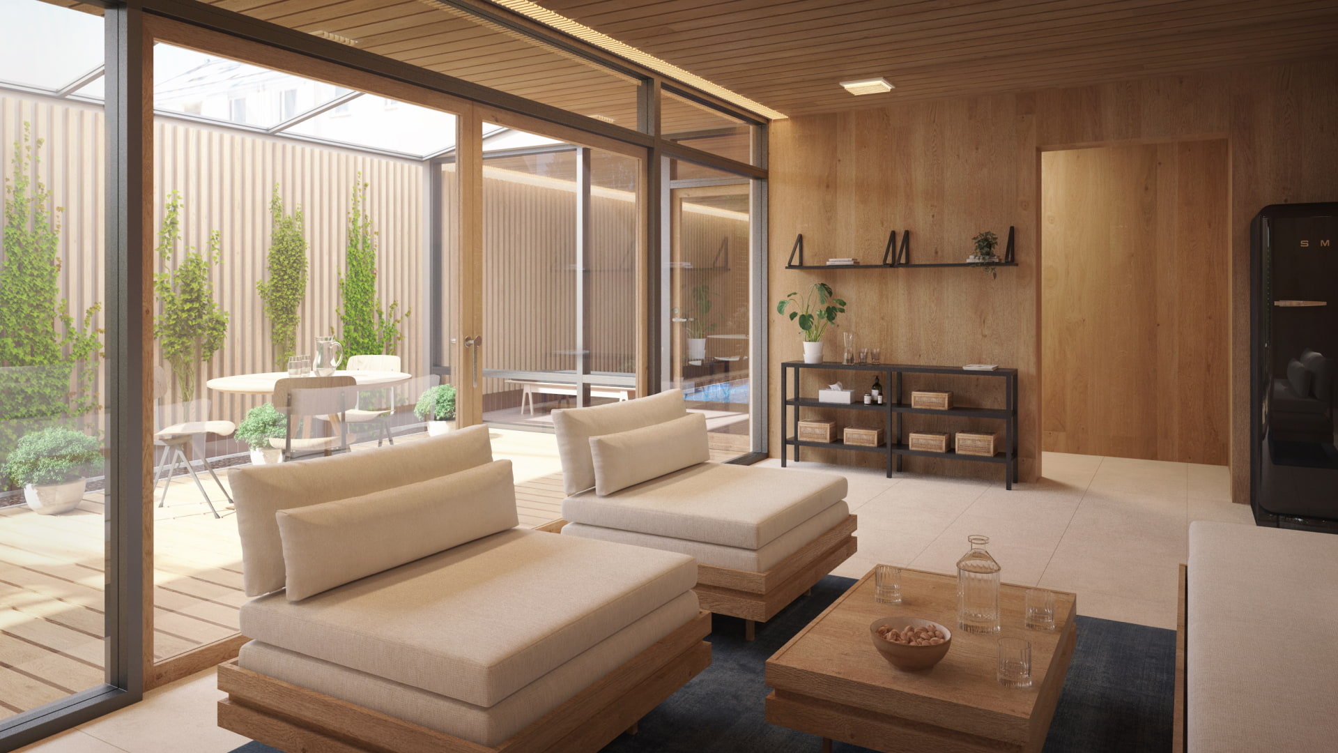 Allasosaston oleskelutila