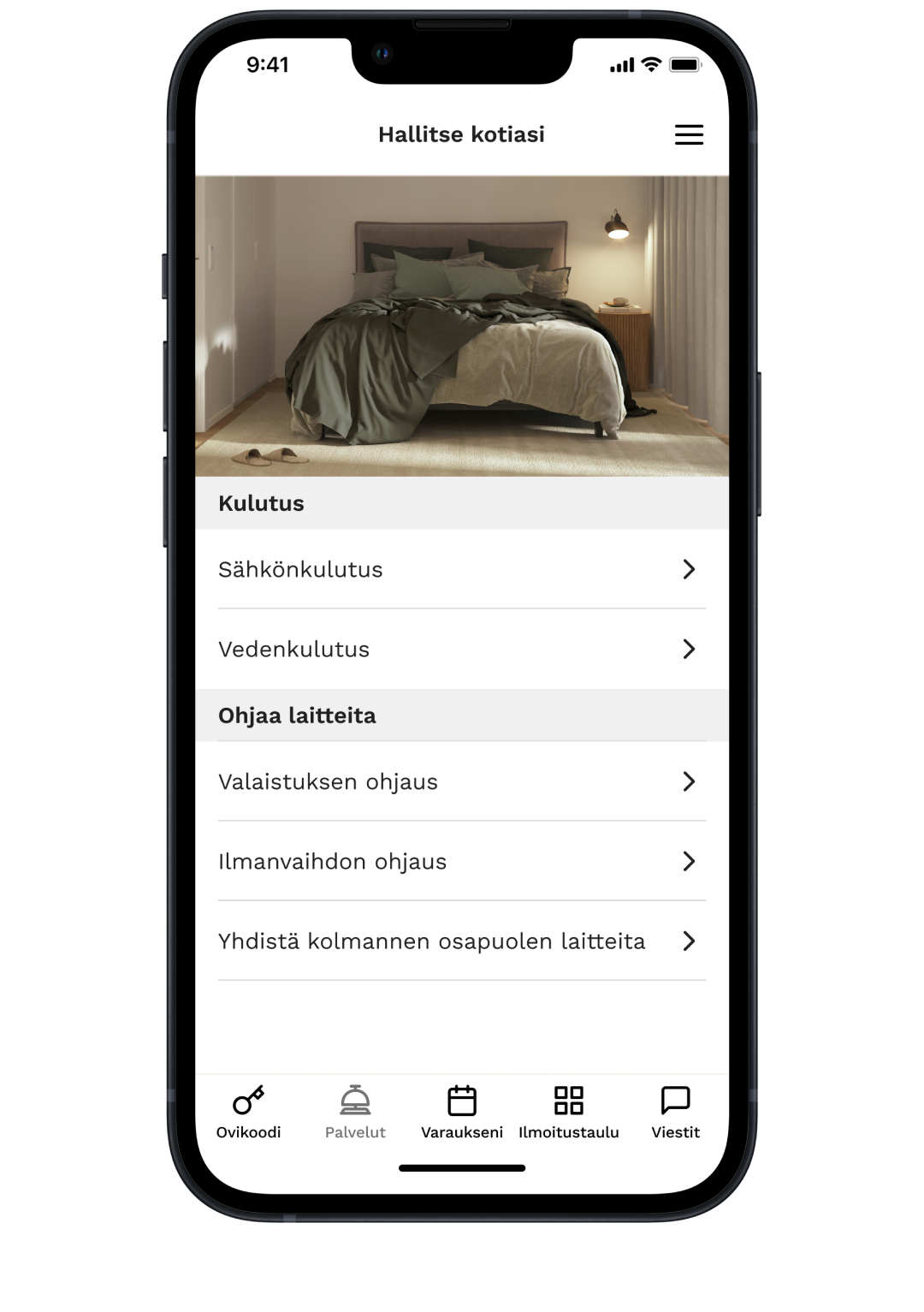 N&B-sovelluksen älykotiominaisuudet