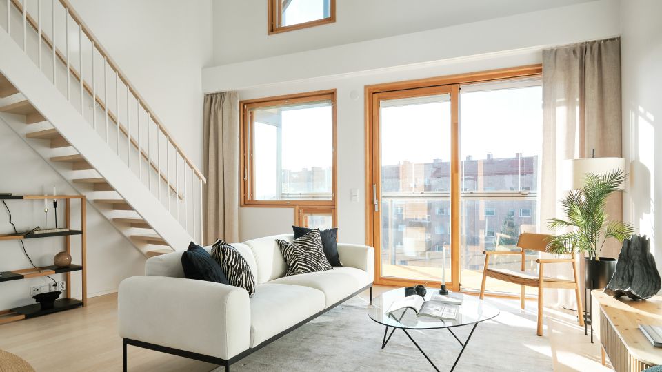 Sunny loft apartment.